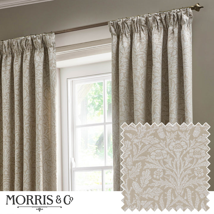 Acorn Tonal 167x182 Pencil Pleat Curtains Linen