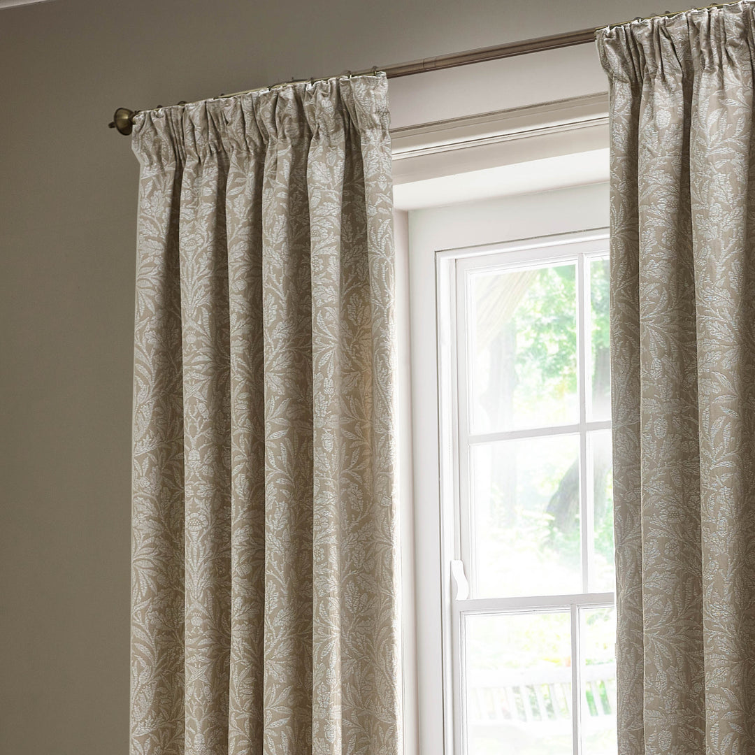 ACORN TONAL 167X228 PENCIL PLEAT CURTAINS LINEN