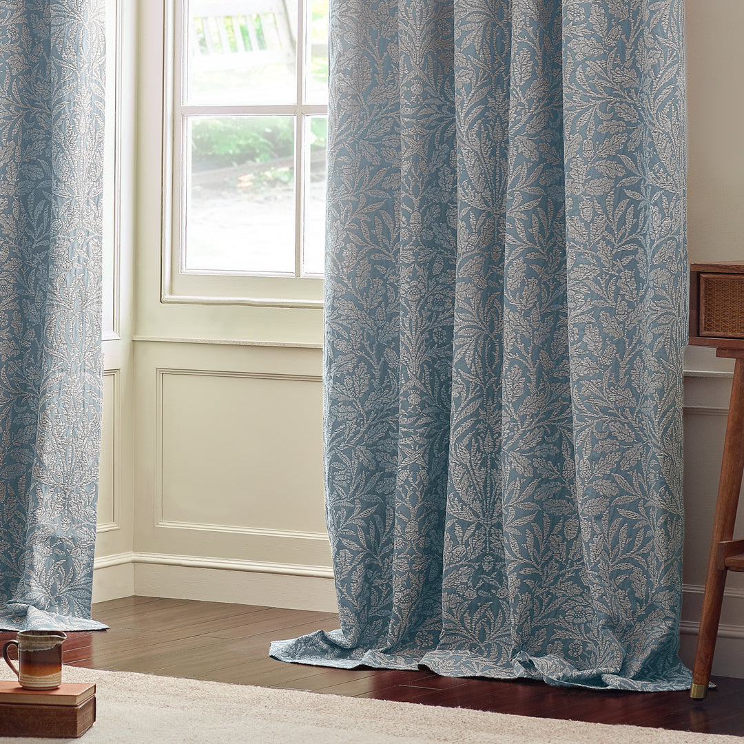 Acorn Tonal 168x229 Pencil Pleat Curtains Wedgewood - image 4