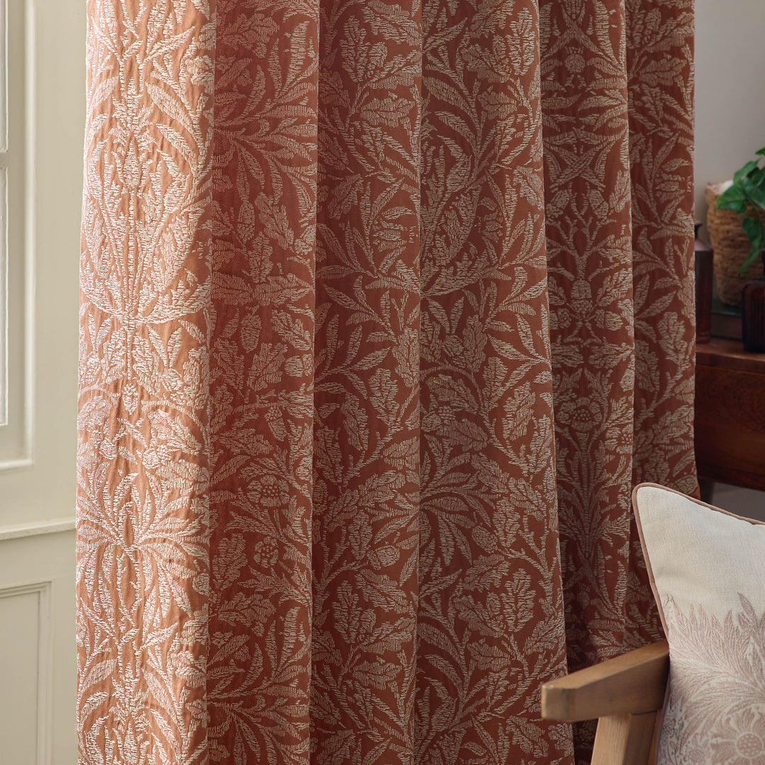 Acorn Tonal 228x137 Pencil Pleat Curtains Brick - image 5