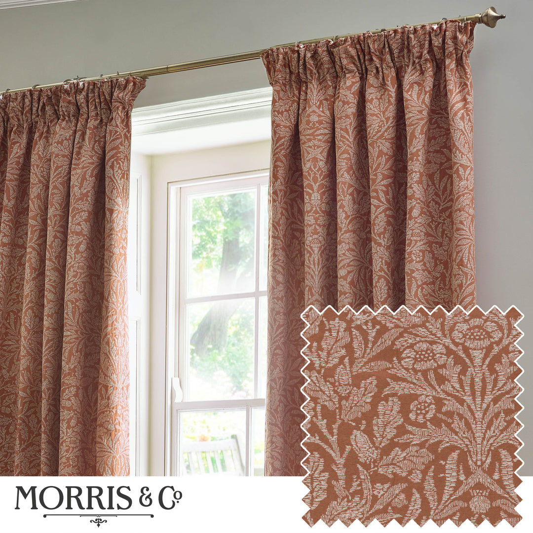 Acorn Tonal 228x137 Pencil Pleat Curtains Brick