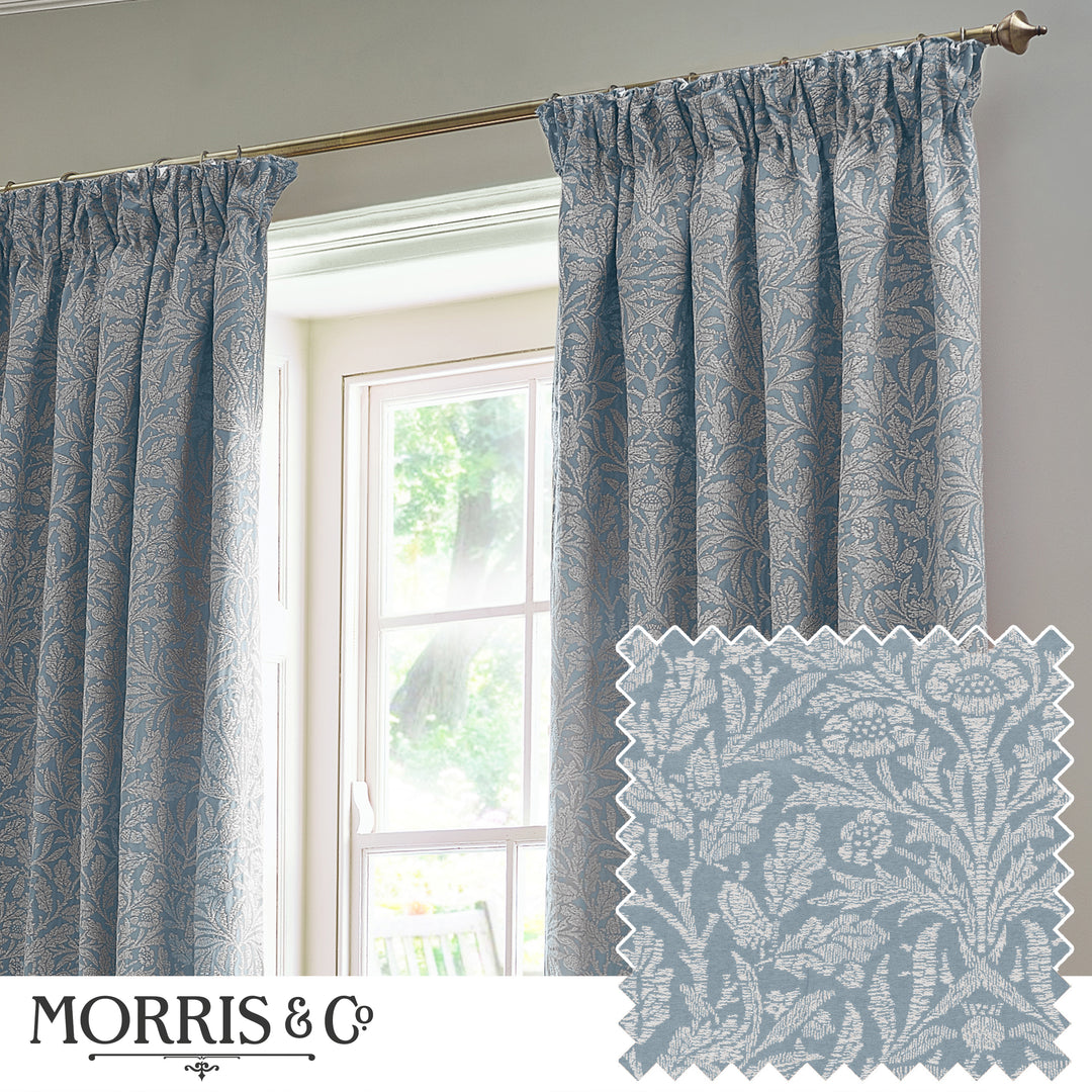 Acorn Tonal 229x183 Pencil Pleat Curtains Wedgewood