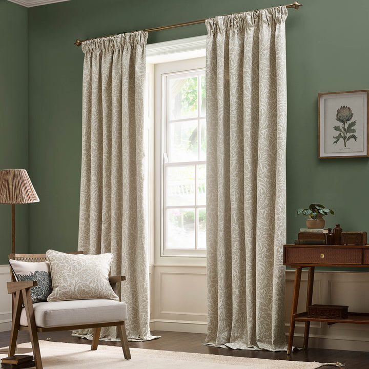ACORN TONAL 228X228 PENCIL PLEAT CURTAINS IVORY