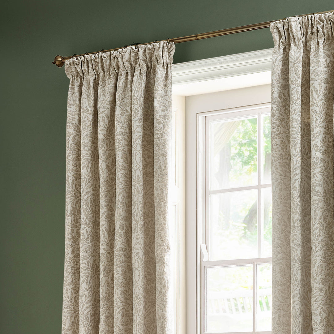 ACORN TONAL 228X228 PENCIL PLEAT CURTAINS IVORY