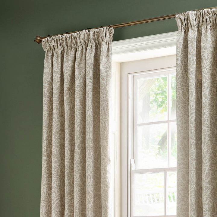 ACORN TONAL 228X228 PENCIL PLEAT CURTAINS IVORY