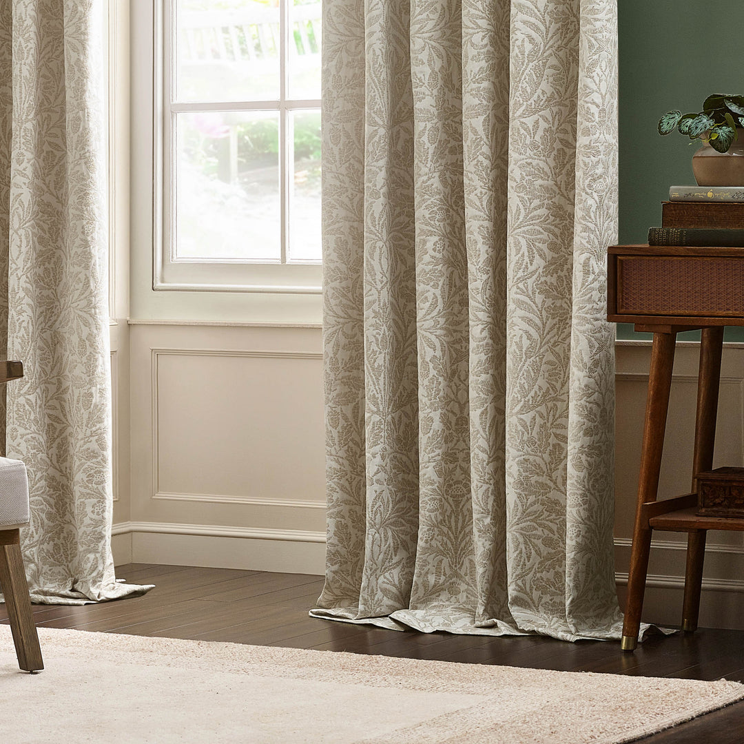 ACORN TONAL 228X228 PENCIL PLEAT CURTAINS IVORY