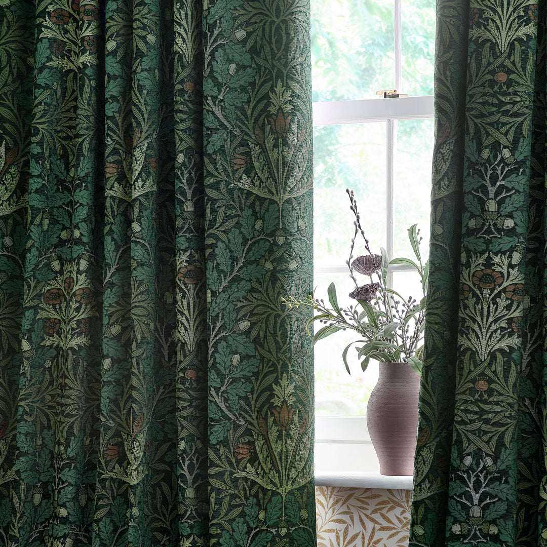 ACORN MULTI 167X137 PENCIL PLEAT CURTAINS THYME/FOREST