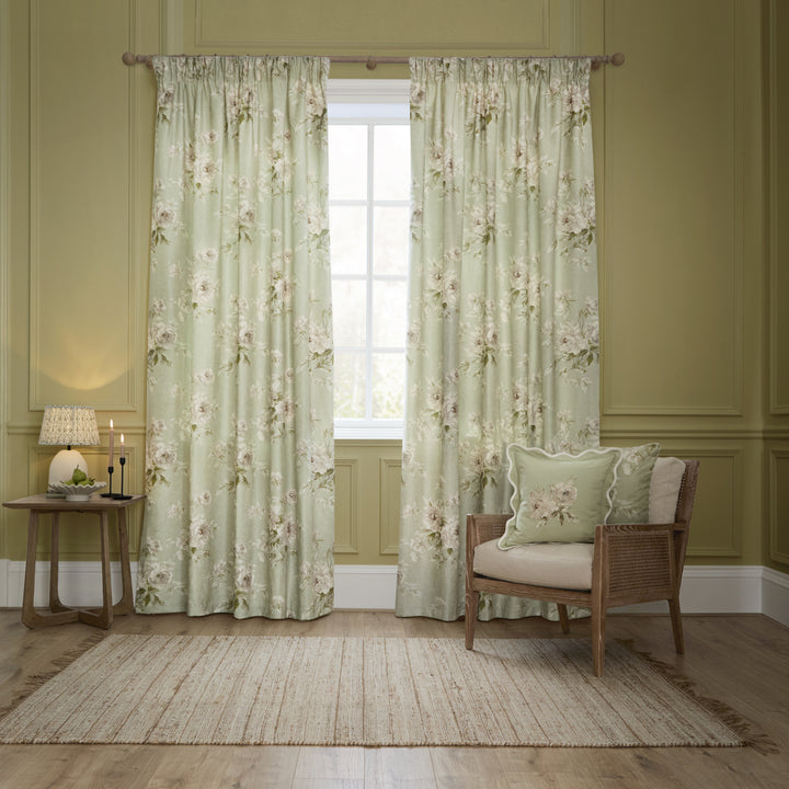 ADELE 117X137 EYELET CURTAINS SAGE