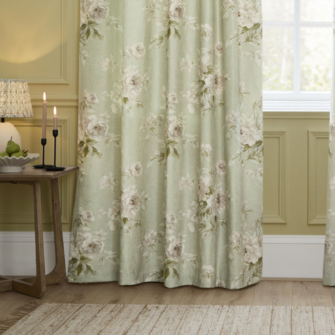 ADELE 167X137 EYELET CURTAINS SAGE