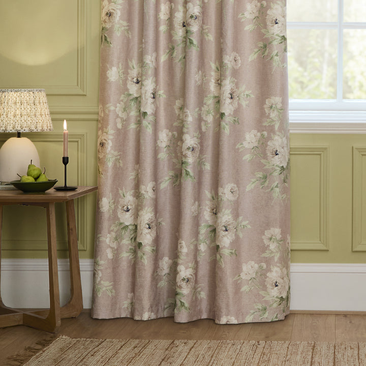 ADELE 228X137 EYELET CURTAINS ROSE