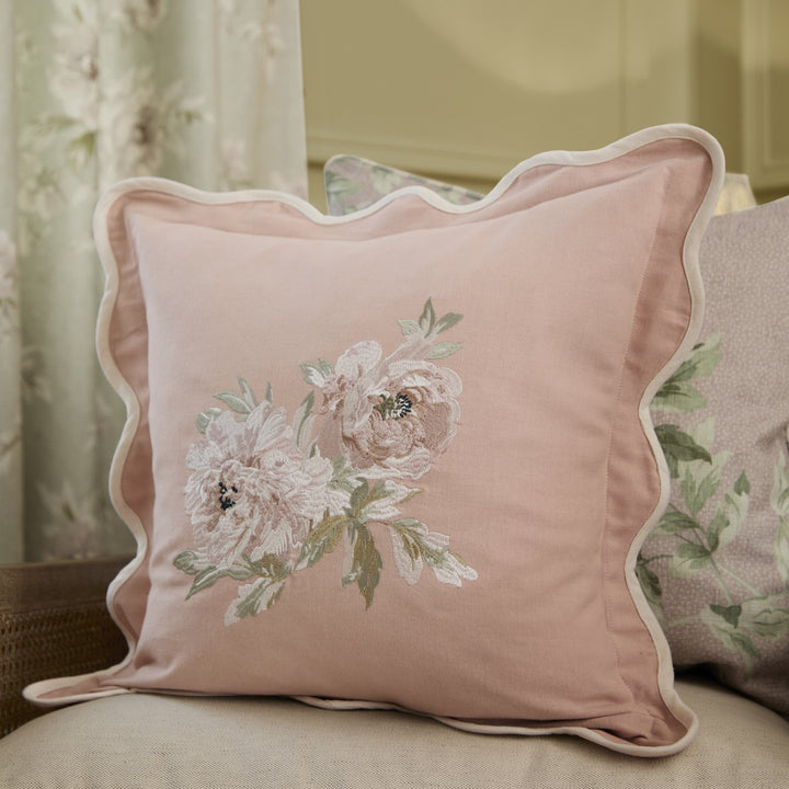 Adele Embroidery 45x45 Cushion Case Rose