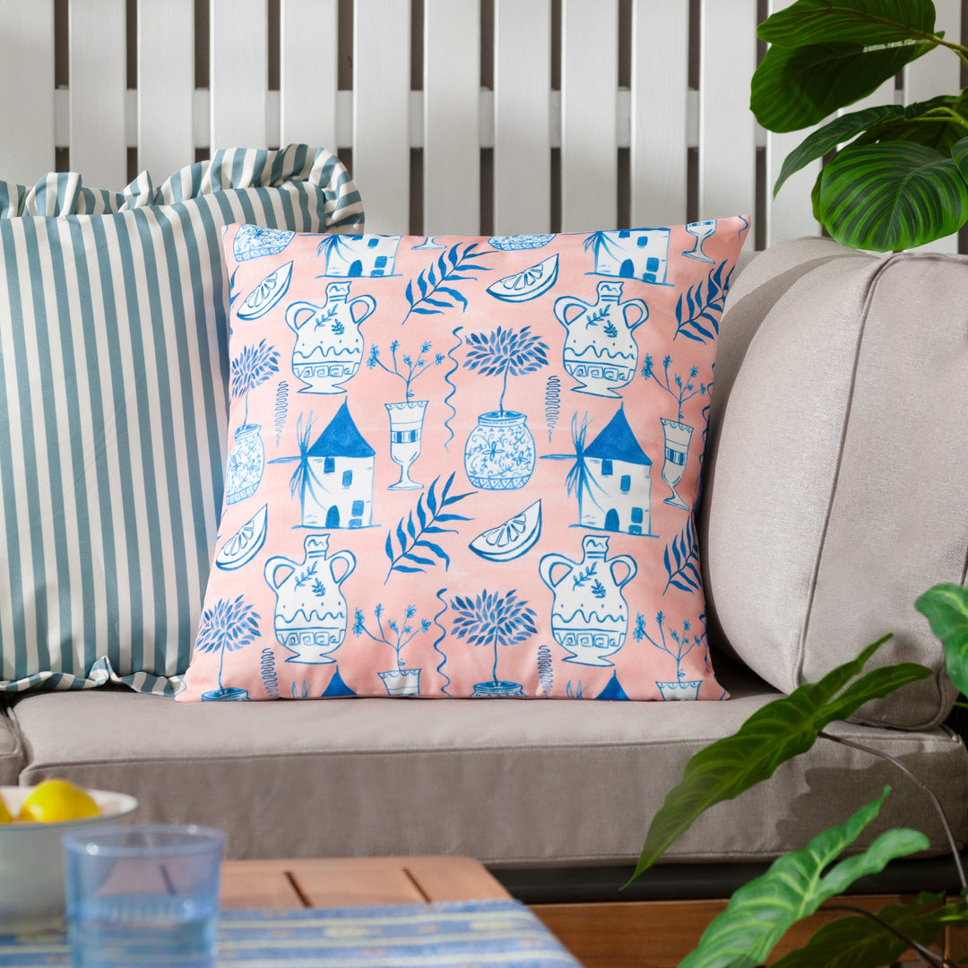 Aegina 45x45 Outdoor Cushion Case Peach