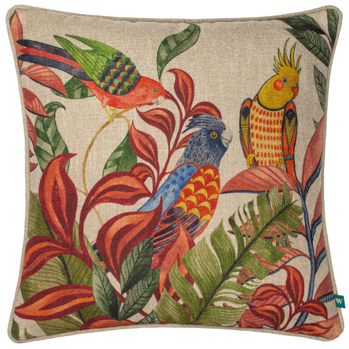 AKAMBA PARROT SCENE 43X43 CUSHION CASE MULTI