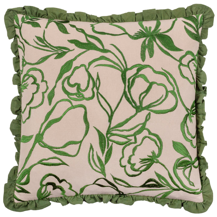 ALBERA 43X43 CUSHION CASE LINEN/GREEN