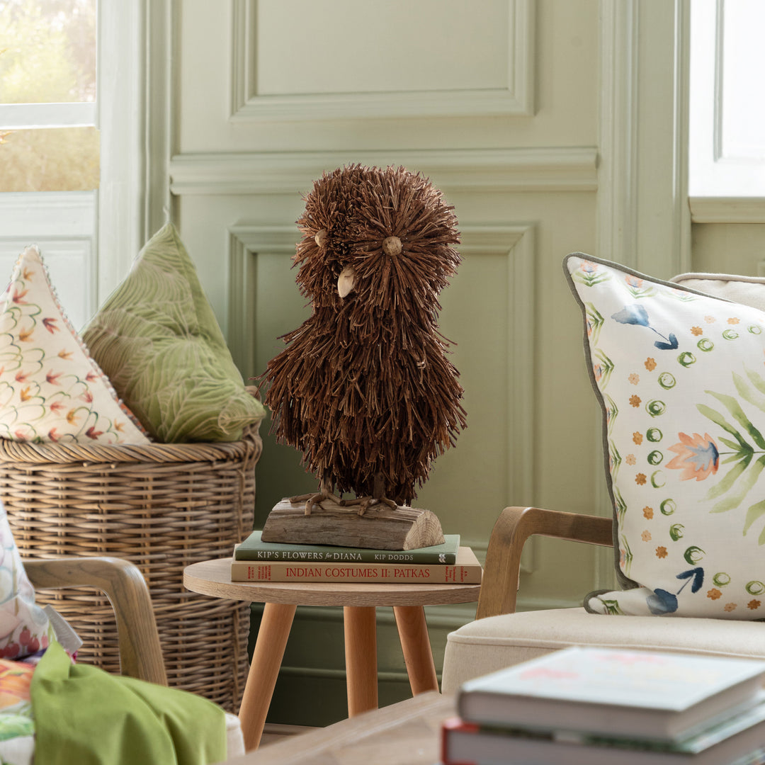 ALFRED STANDING OWL WOODEN SCULPTURE