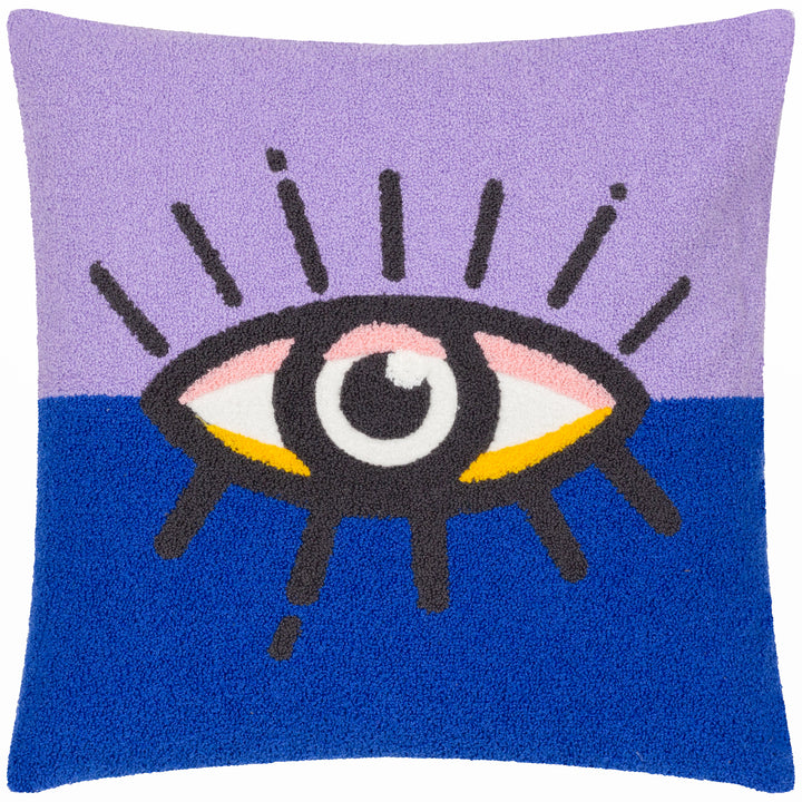 ALL EYES ON YOU 45X45 CUSHION CASE LILAC/BLUE