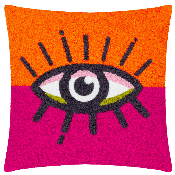 ALL EYES ON YOU 45X45 CUSHION CASE ORANGE/PINK