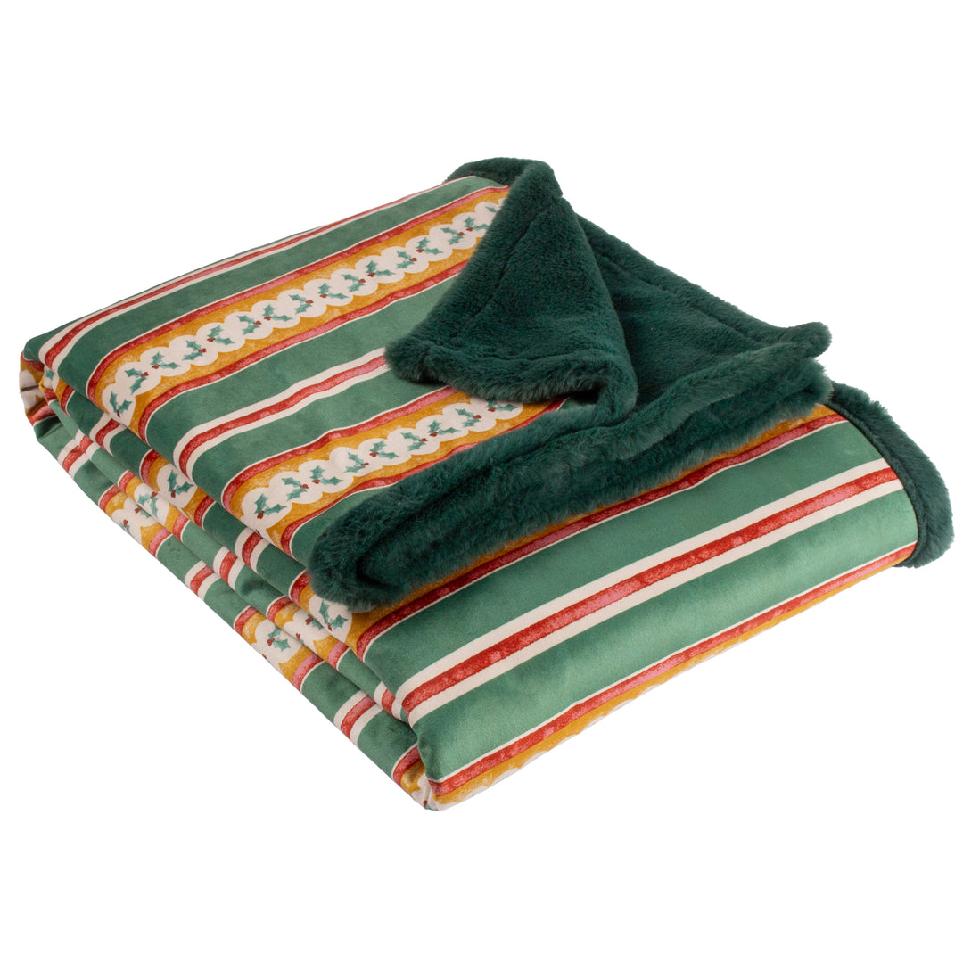 All Wrapped Up 130x180 Throw Emerald/Red - image 2