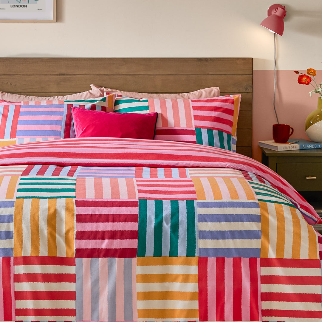 Ana Stripe Double Duvet Set Multi - image 4