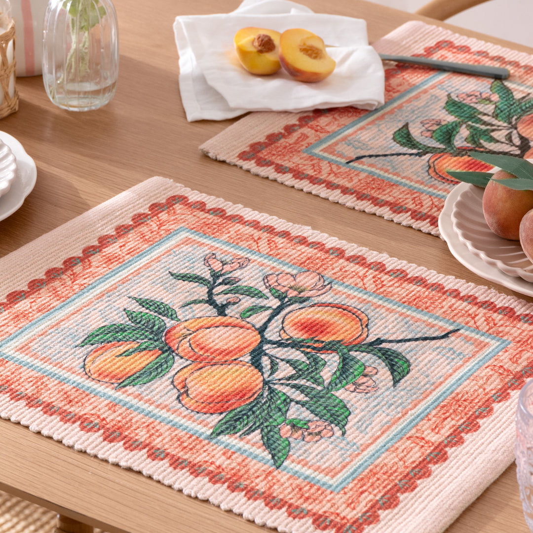 Anemone Peaches 46x36 Set Of 4 Table Placemats Multi
