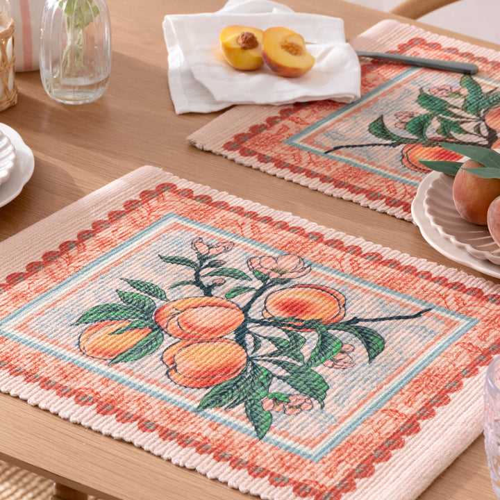 Anemone Peaches 46x36 Set Of 4 Table Placemats Multi