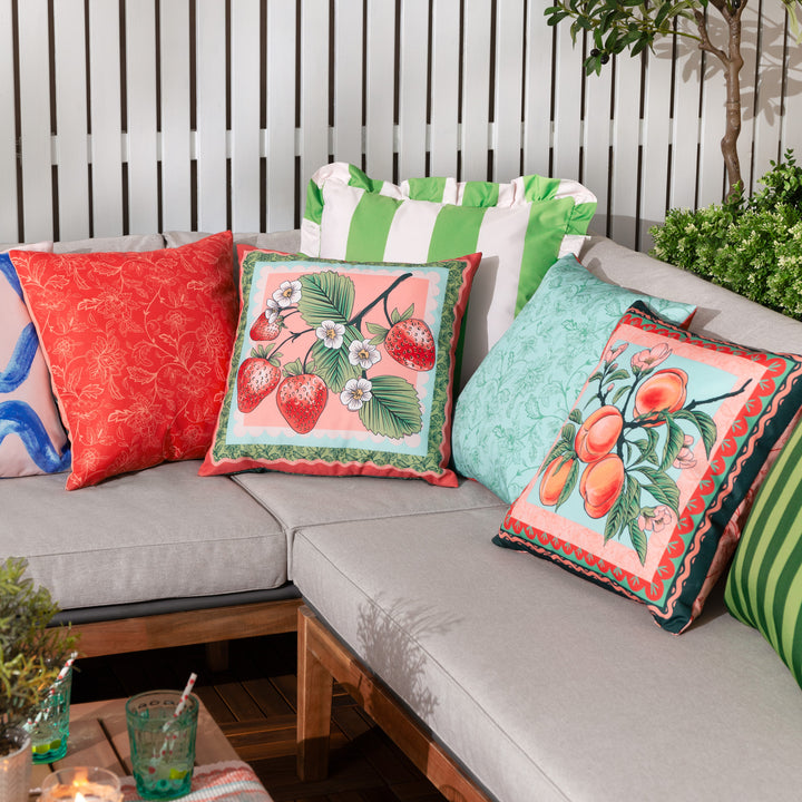 Anemone Strawberries 45x45 Outdoor Cushion Case Multi - image 6