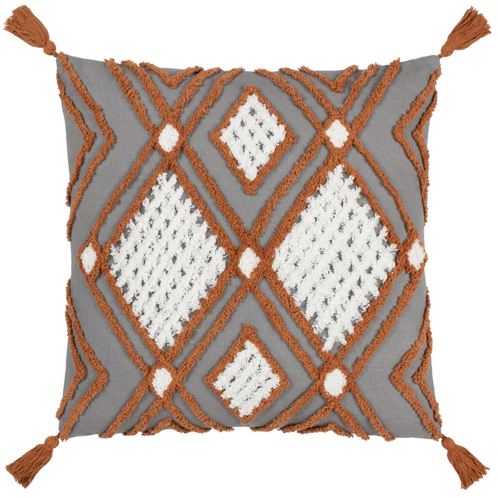 AQUENE 50X50 CUSHION CASE CHARCOAL/BRICK