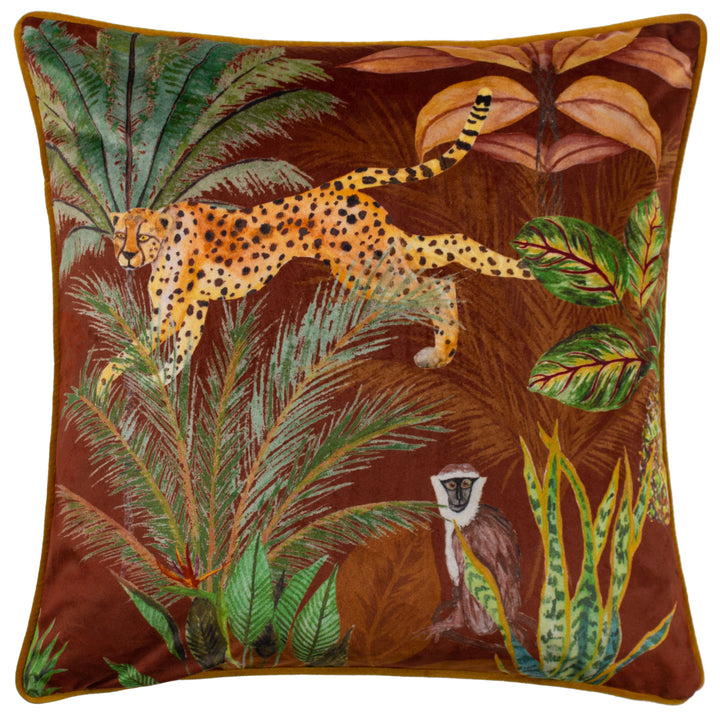 ARANYA CHEETAH 43X43 CUSHION CASE RUST