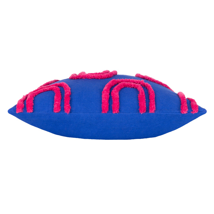 ARCHIE 45X45 CUSHION CASE COBALT/PINK