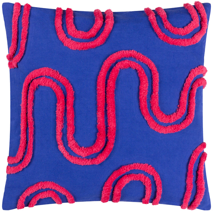ARCHIE 45X45 CUSHION CASE COBALT/PINK