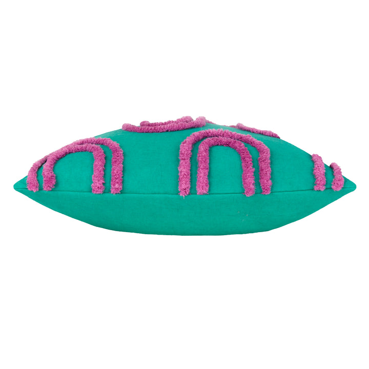 ARCHIE 45X45 CUSHION CASE TURQUOISE/PURPLE
