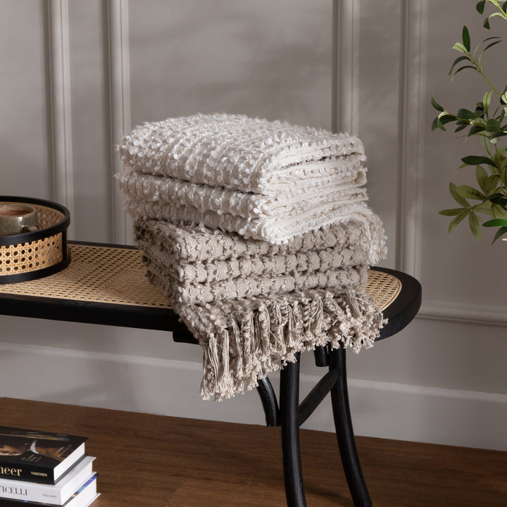 Arvo Boucle Yarn Throw 130x180 Feather - image 4