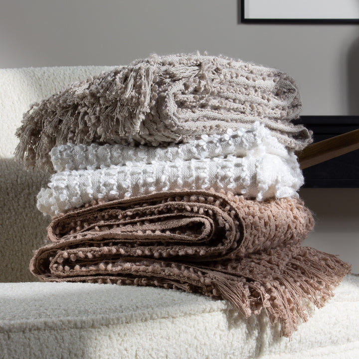 Arvo Boucle Yarn Throw 130x180 Feather - image 6