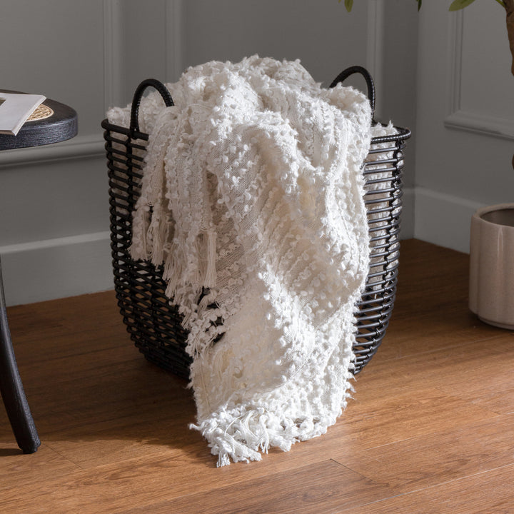 Arvo Boucle Yarn Throw 130x180 Natural - image 3