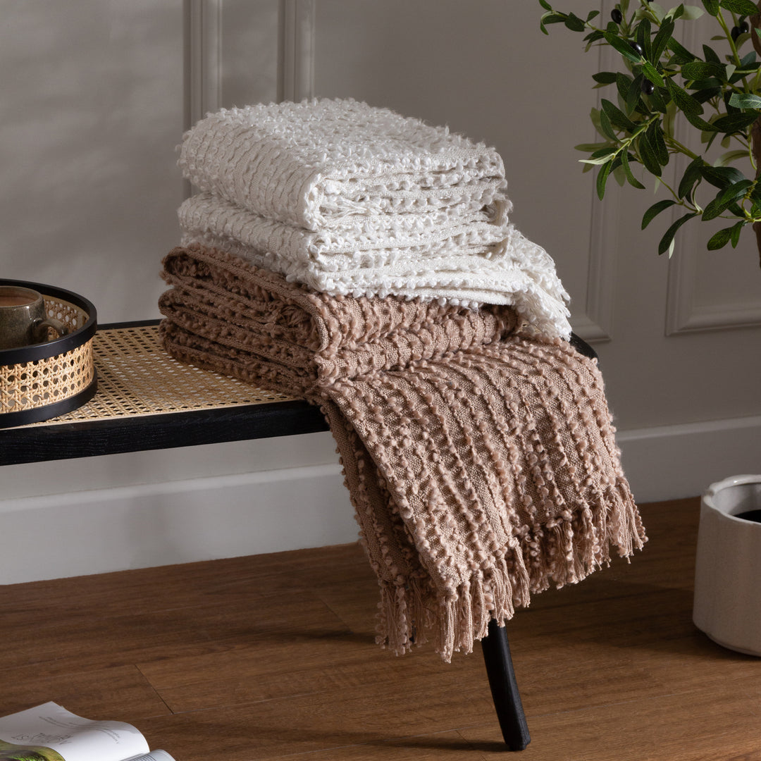 Arvo Boucle Yarn Throw 130x180 Natural - image 6