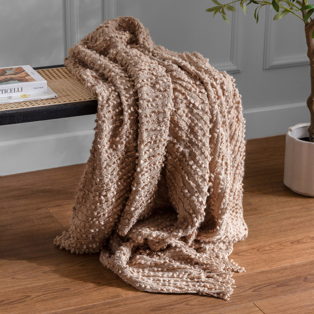 Arvo Boucle Yarn Throw 130x180 Plaster - image 3