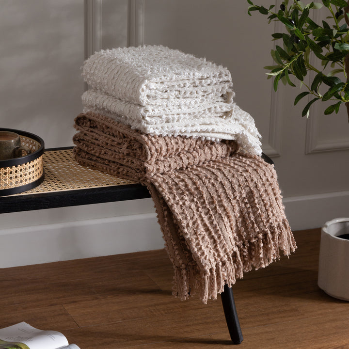 Arvo Boucle Yarn Throw 130x180 Plaster - image 4