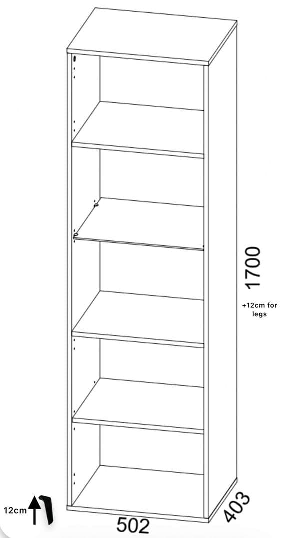 Tulip Matte Black Tall Display Cabinet