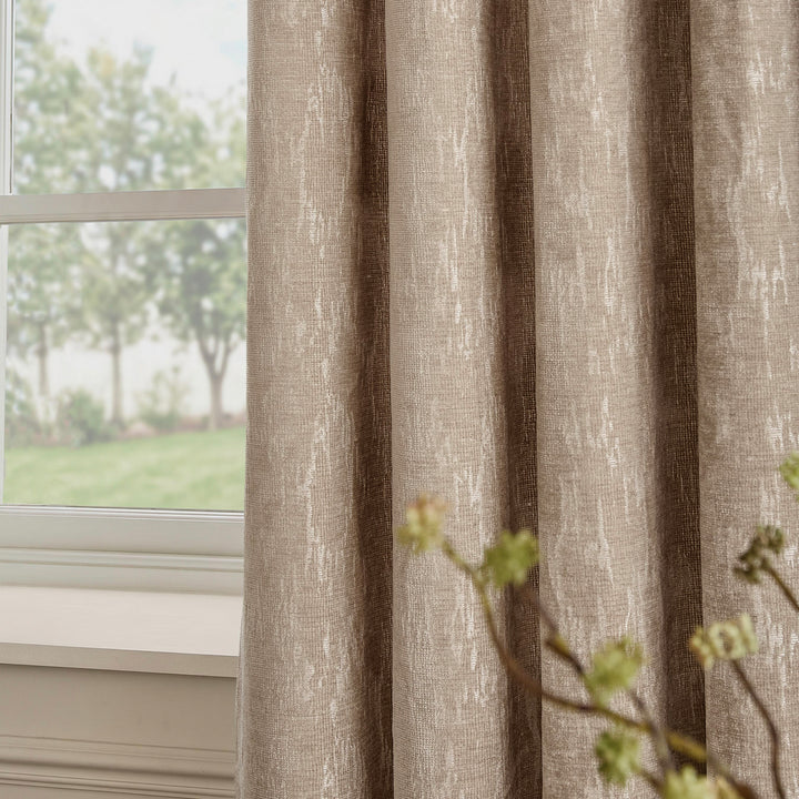Aurelio Chenille 168x137 Eyelet Curtains Mink - image 2