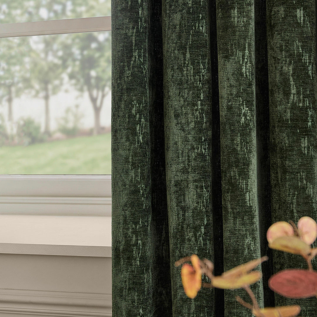 Aurelio Chenille 229x229 Eyelet Curtains Emerald - image 2