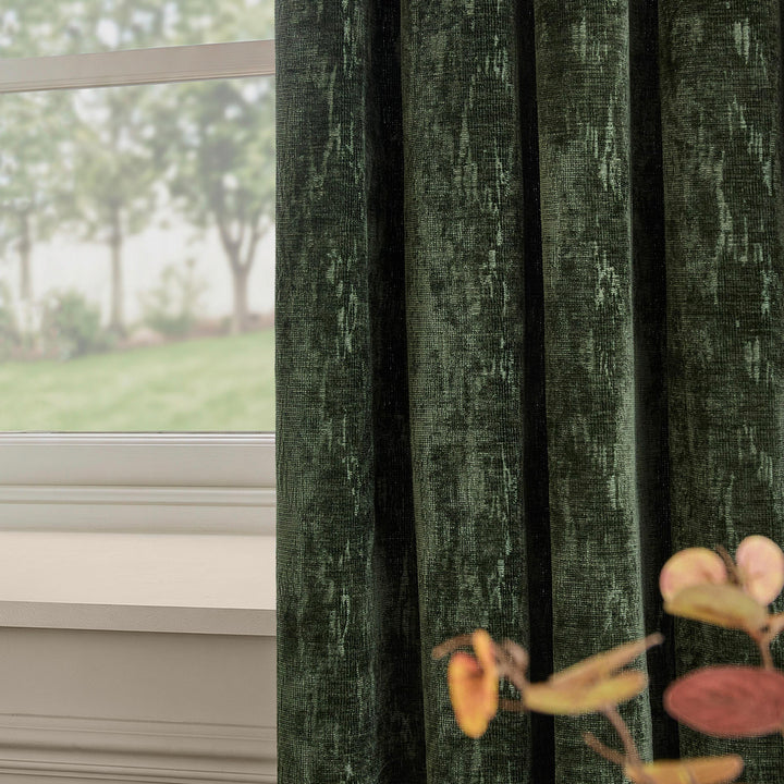Aurelio Chenille 229x229 Eyelet Curtains Emerald - image 2