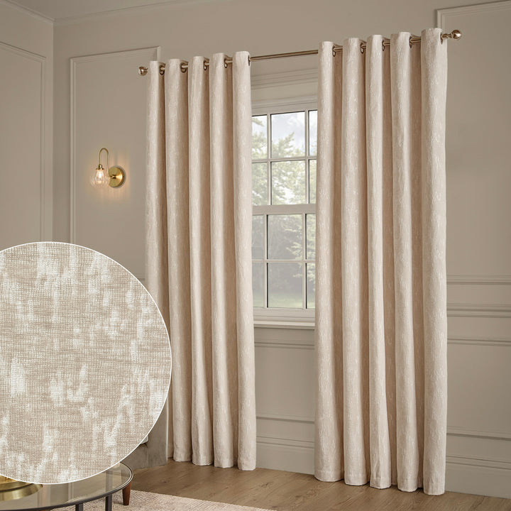 Aurelio Chenille 229x229 Eyelet Curtains Ivory