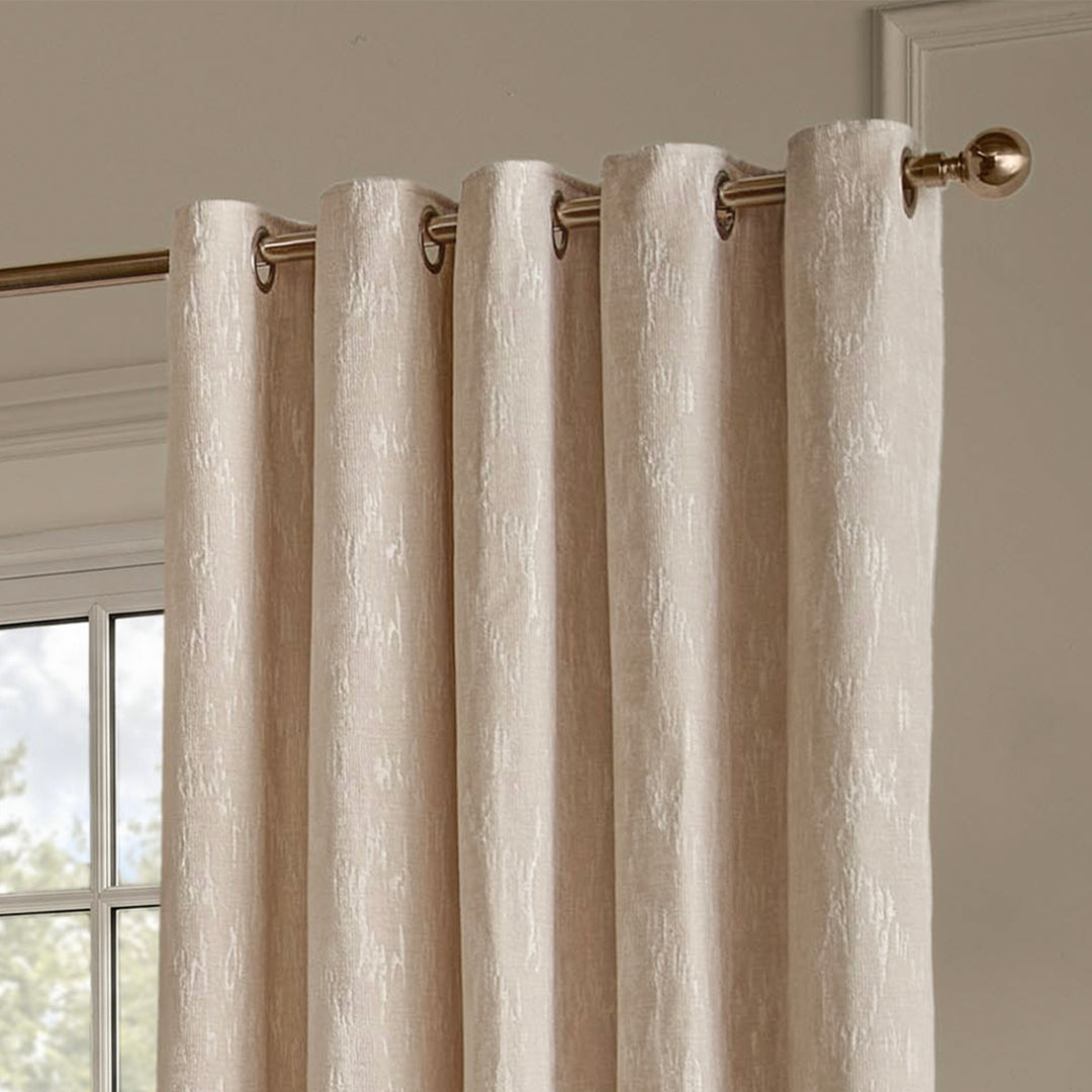 Aurelio Chenille 229x229 Eyelet Curtains Ivory - image 3