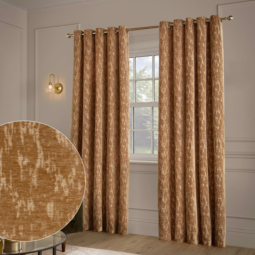 Aurelio 168x183 Eyelet Curtains Caramel