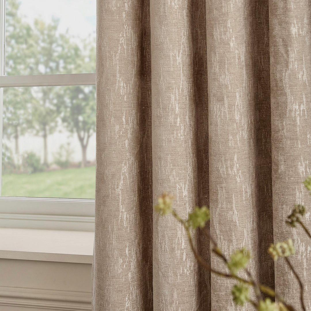 Aurelio Chenille 229x183 Eyelet Curtains Mink - image 2