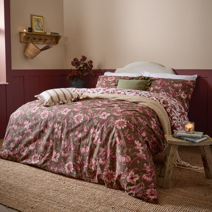 Autumn Garden Duvet Set Super King Duvet Set Rose