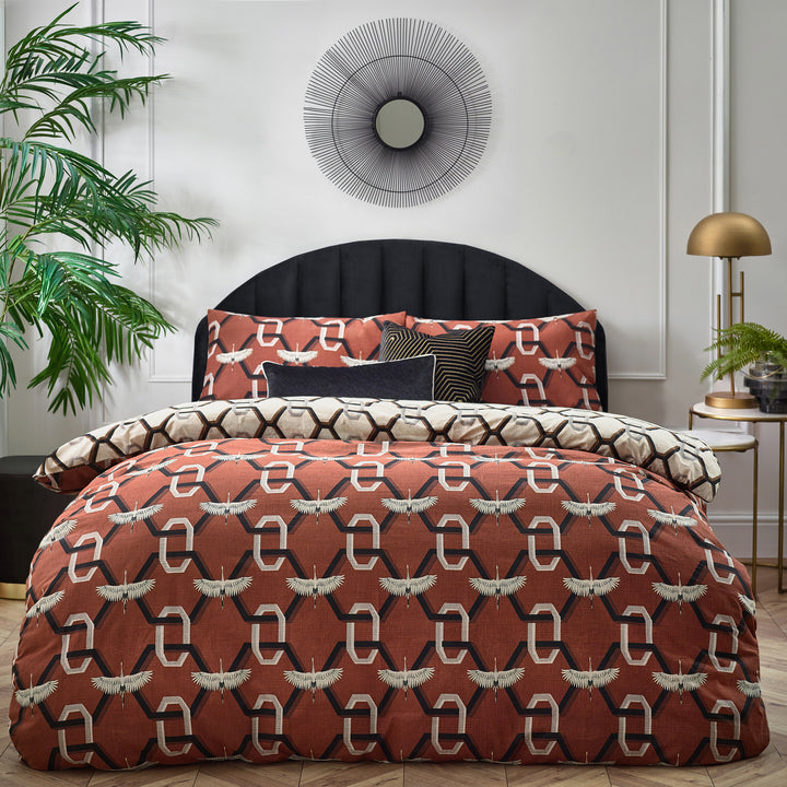 Avalon King Size Duvet Set Brick