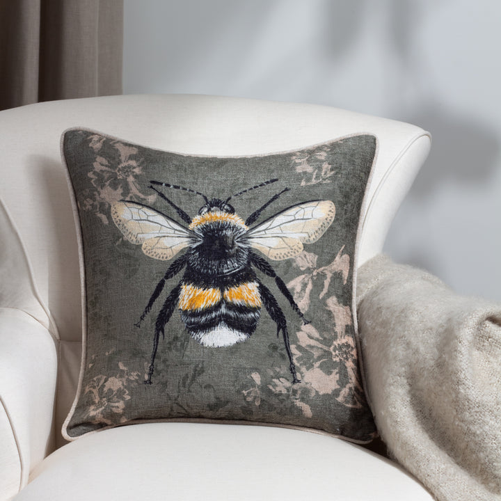 Avebury Bee 43x43 Cushion Case Sage