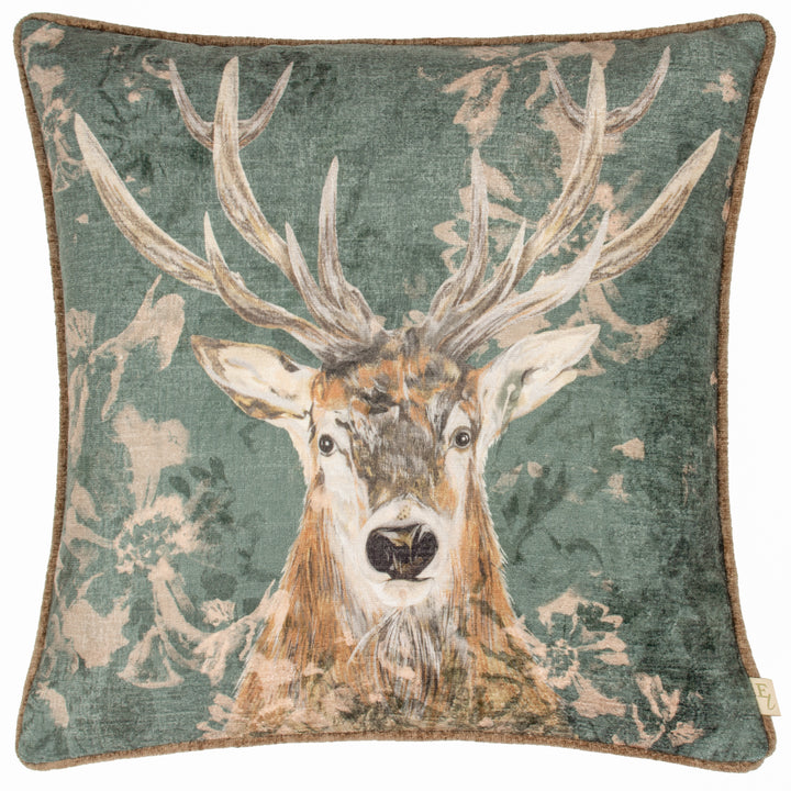 AVEBURY STAG 43X43 CUSHION CASE PETROL