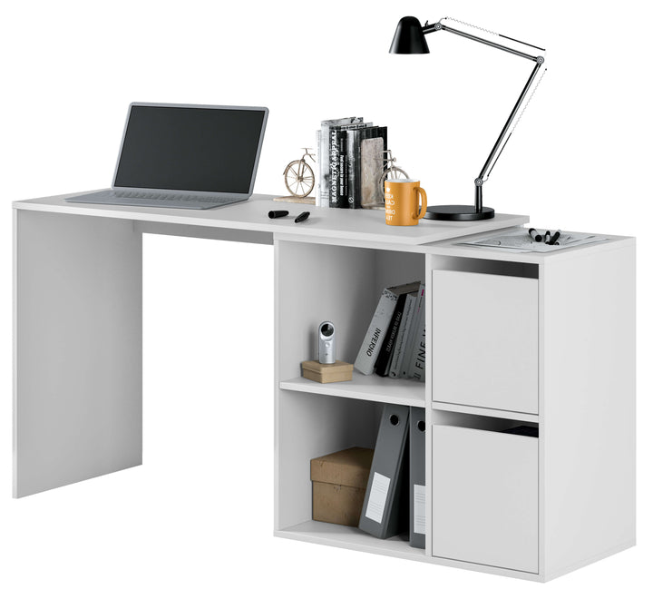 Violet White Adjustable Desk with Storage